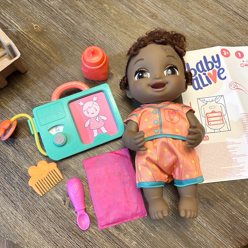 Baby Alive Lulu Achoo Interactive Doll Kids Dark Skin Brown Hair Tested